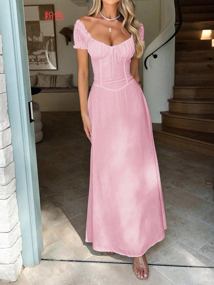 Damen Maxi-Kleid mit charmanten Rüschendetails und schmeichelndem Schnitt Drune