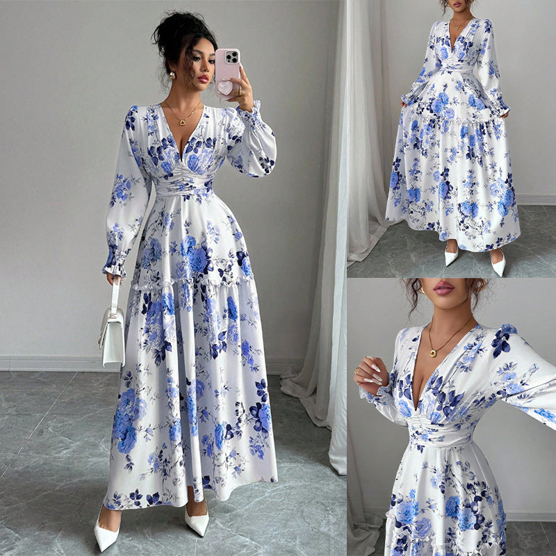 Damen Maxikleid mit floralen Details Drune