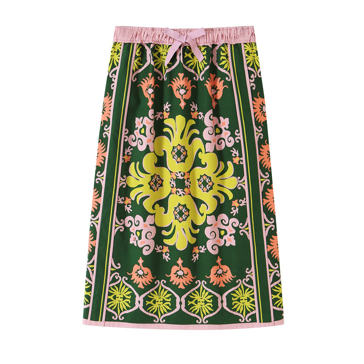 Damen Geblümte Chiffonbluse mit Schleifenkragen und Volumenärmeln Drune