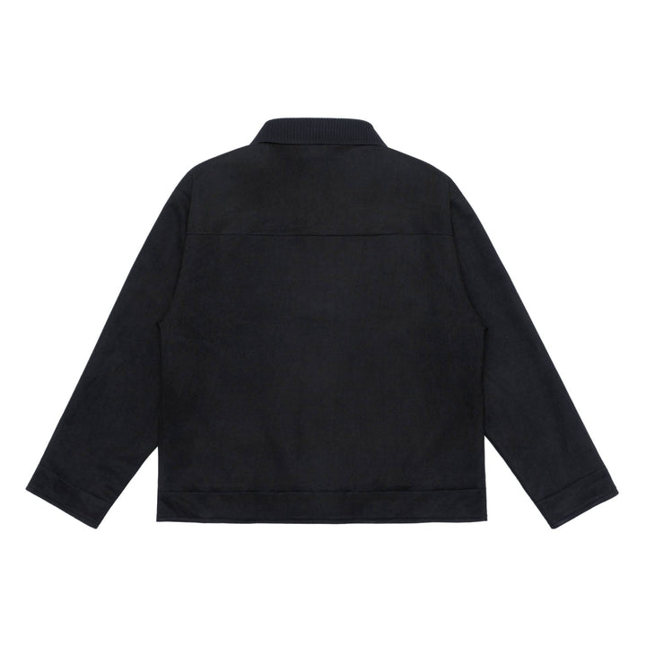 Herren Overshirt-Jacke aus strukturiertem Velours mit Rippenkragen Drune