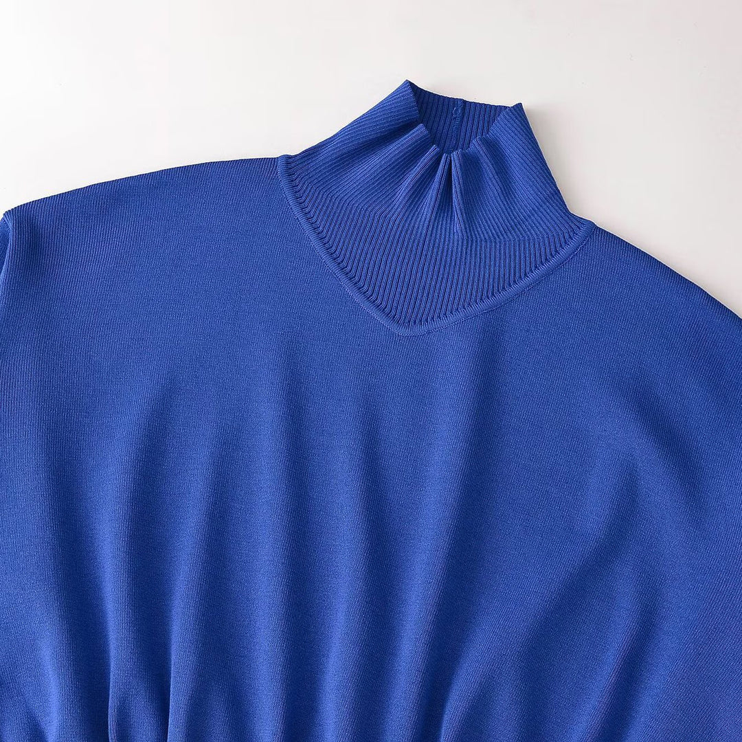 Damen Cropped Oversize-Pullover mit Stehkragen‑V‑Schlitz und gerafftem Saum Drune