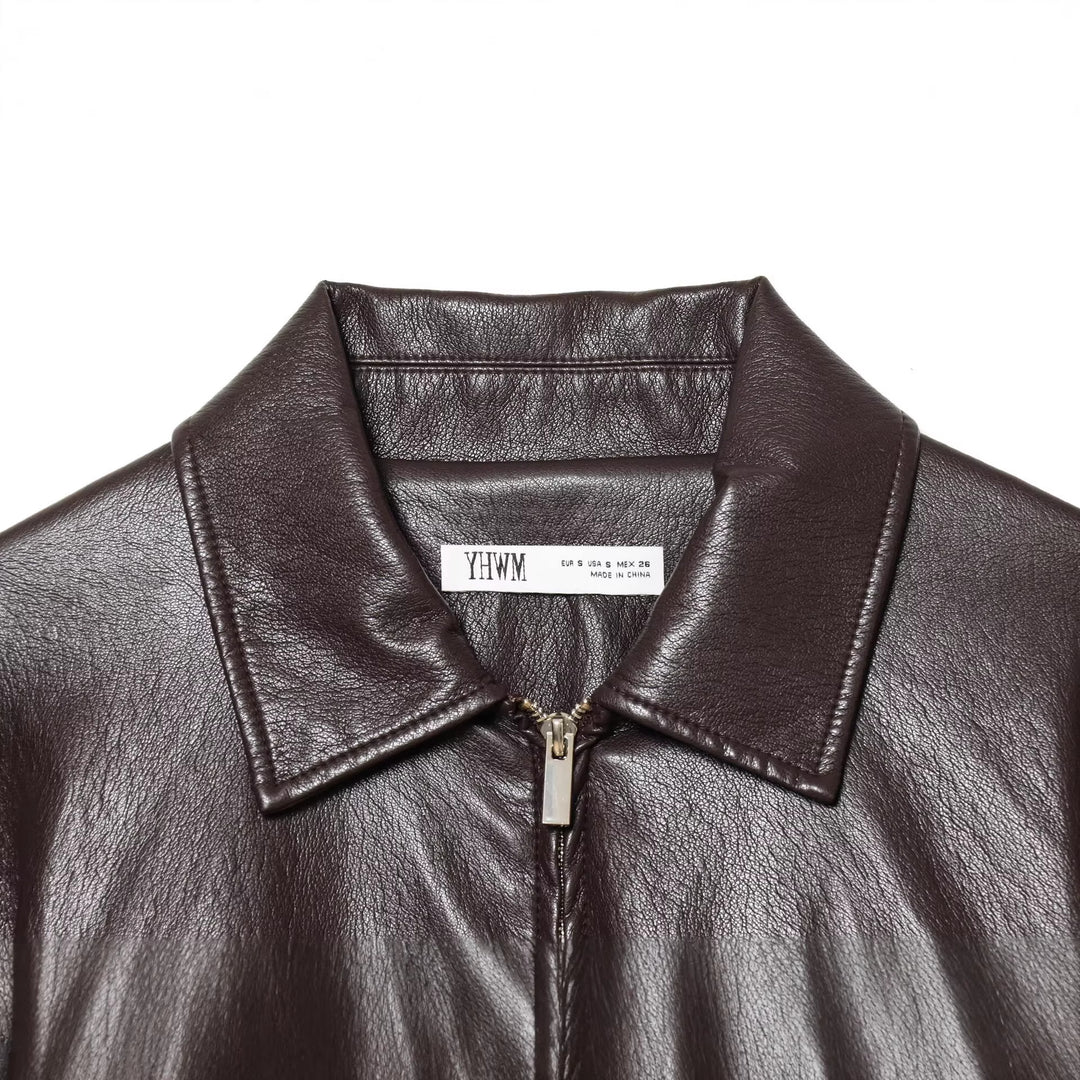 Damen Kurzjacke in veganer Lederoptik mit taillierendem Tunnelzug und Pattentaschen Drune