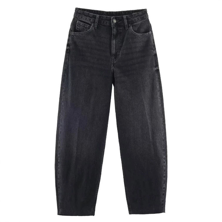 Damen Hochtaillierte Baggy-Jeans mit weitem Bein und klassischer Taschenlösung Drune