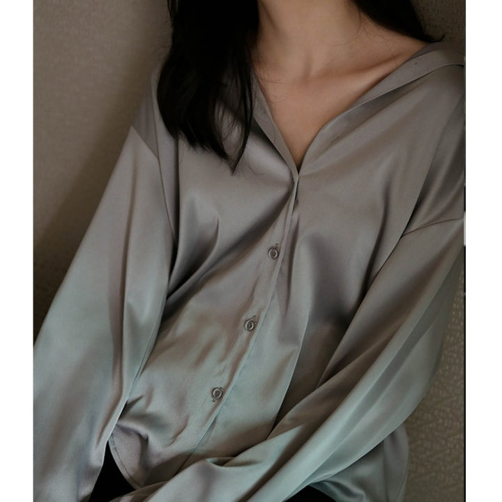 Damen Klassische Bluse mit modernem Oversized-Schnitt und elegantem Kragen Drune