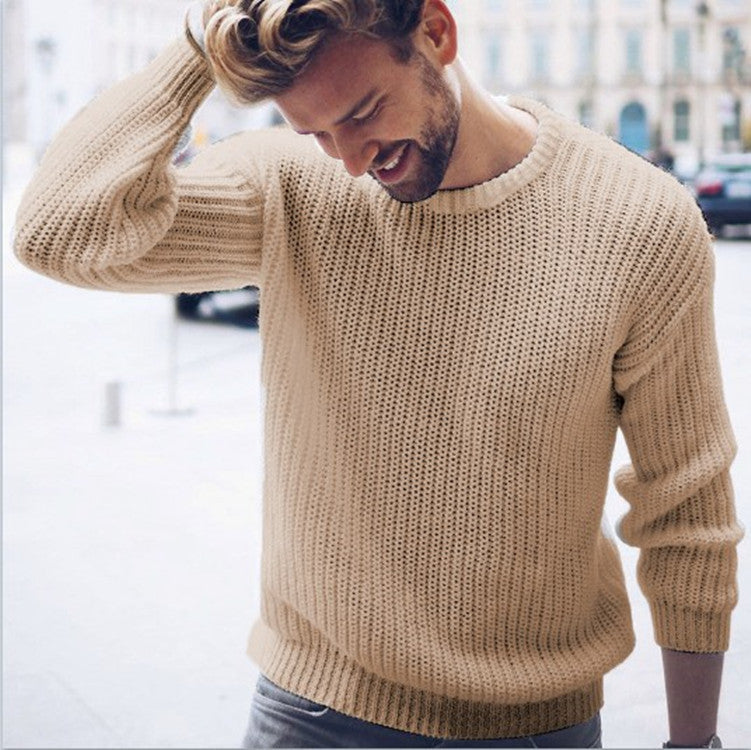 Herren Strickpullover mit modernem Strukturmuster und Rundhalsausschnitt Drune