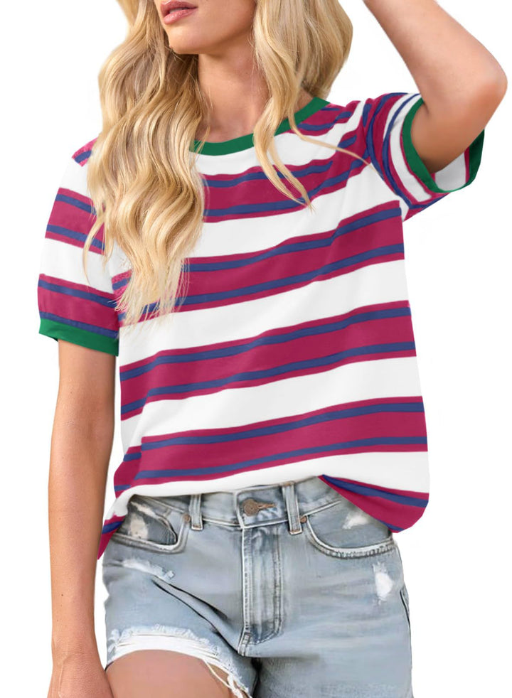 Damen Lässiges Streifen-T-Shirt Drune