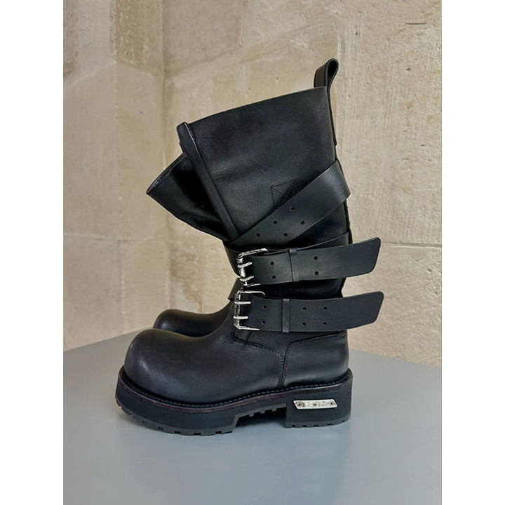 Damen Motocross-Boots mit dreifacher Gurt-Schnallenbefestigung, verstärkter Zehenkappe und robuster Profilsohle Drune