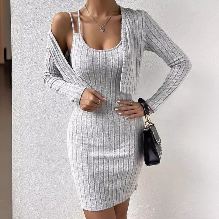 Damen Strickkleid mit geöffnetem Cardigan Drune