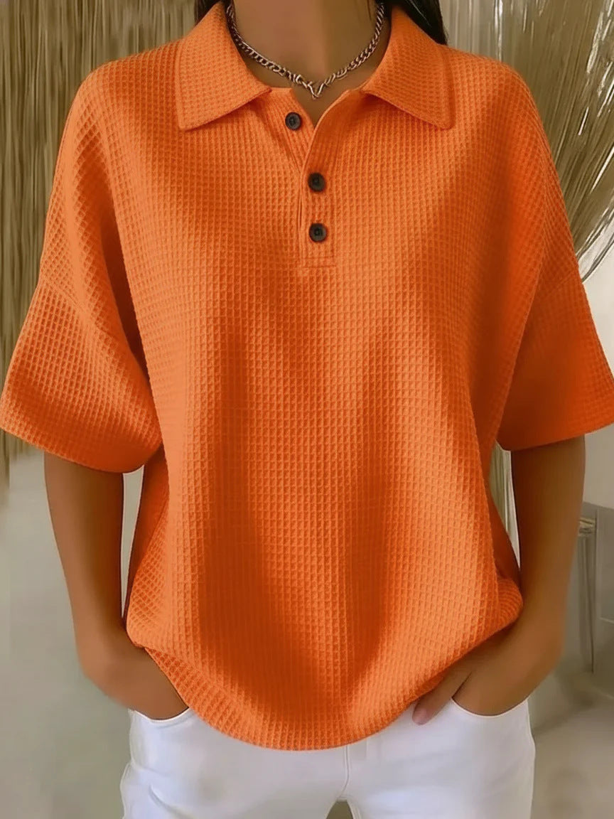 Damen sportliches Poloshirt aus Waffelpiqué Drune