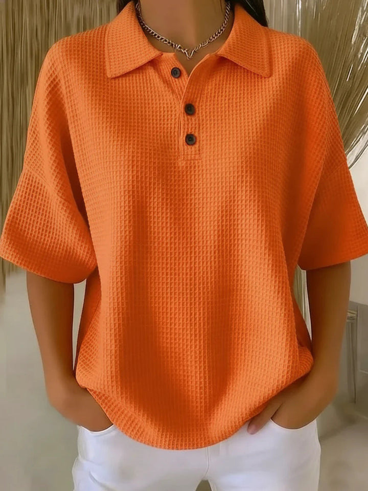 Damen sportliches Poloshirt aus Waffelpiqué Drune