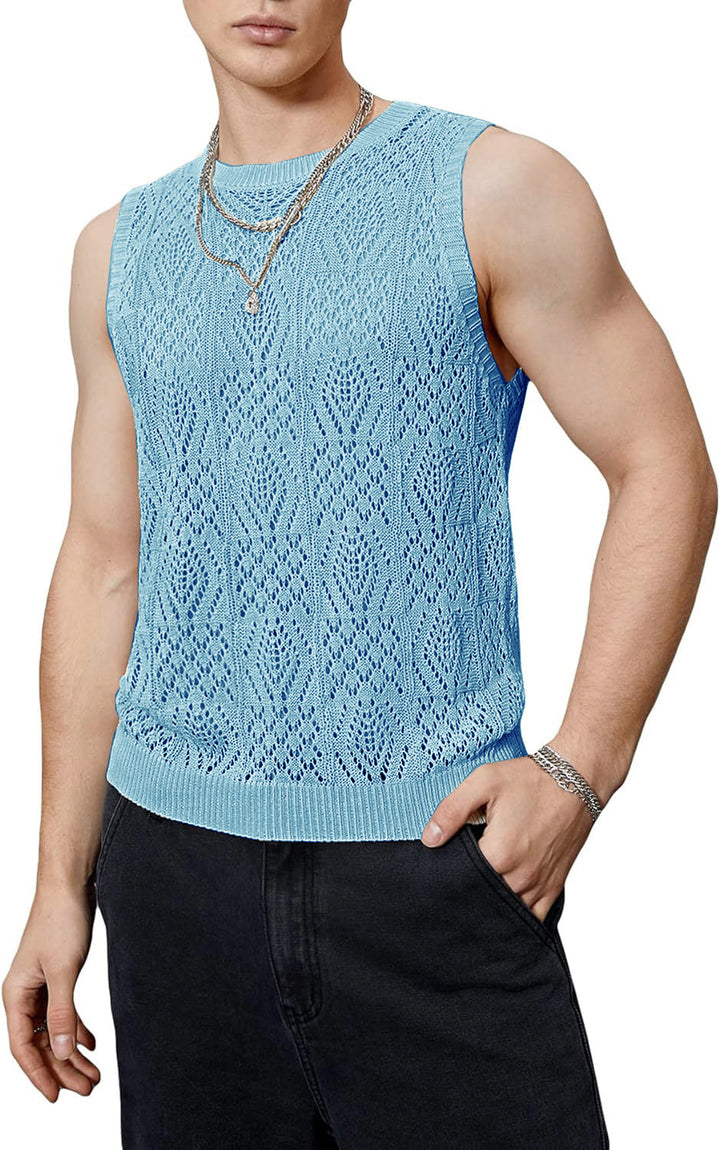 Herren Strickoberteil mit raffiniertem Lochmuster Drune