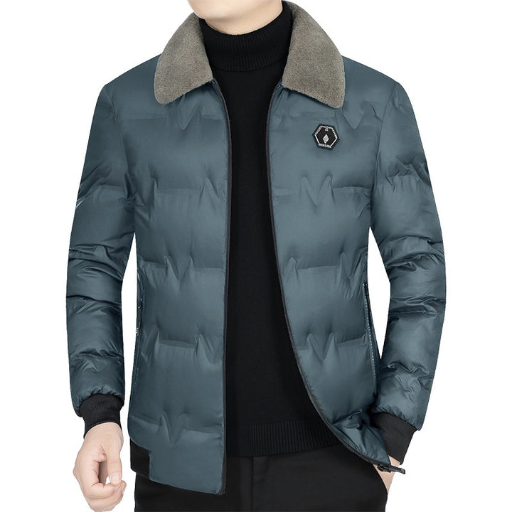 Herren Gesteppte Winterjacke mit Kunstfellkragen und Thermofüllung Drune