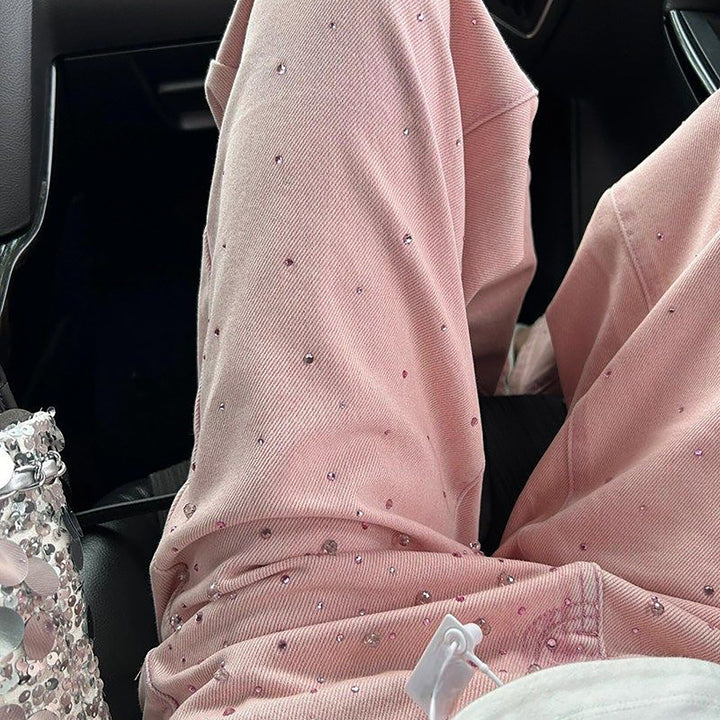 Damen Denim-Hose mit eleganten Perlenapplikationen und modischem Schnitt Drune