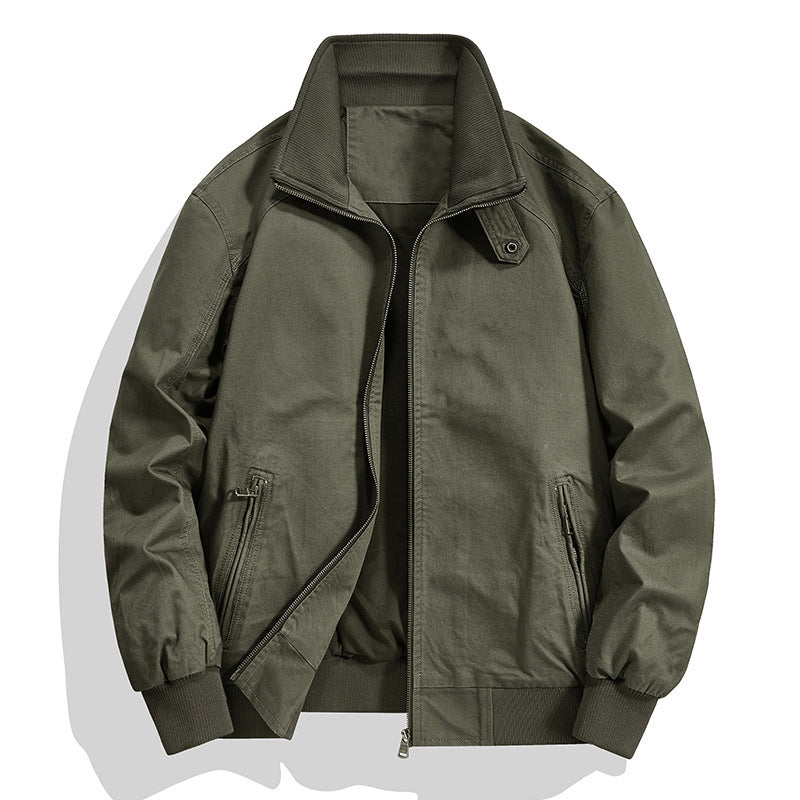 Herren Baumwoll-Canvas-Blouson mit Rippbündchen und Stehkragen Drune