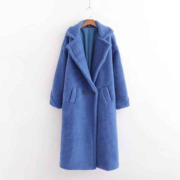 Drune | Langer Übergroß Schnitt Weiches Teddy Fleece Reverskragen Warm Und Bequem