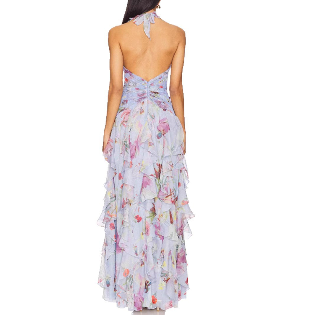 Damen elegantes, rüschenverziertes Abendkleid Drune