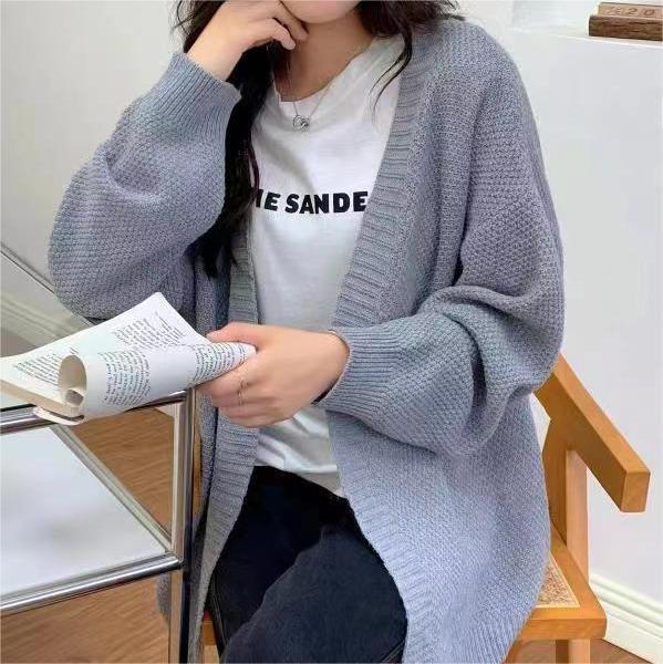 Damen Grobstrickcardigan mit weitem Schnitt und langen Ärmeln Drune