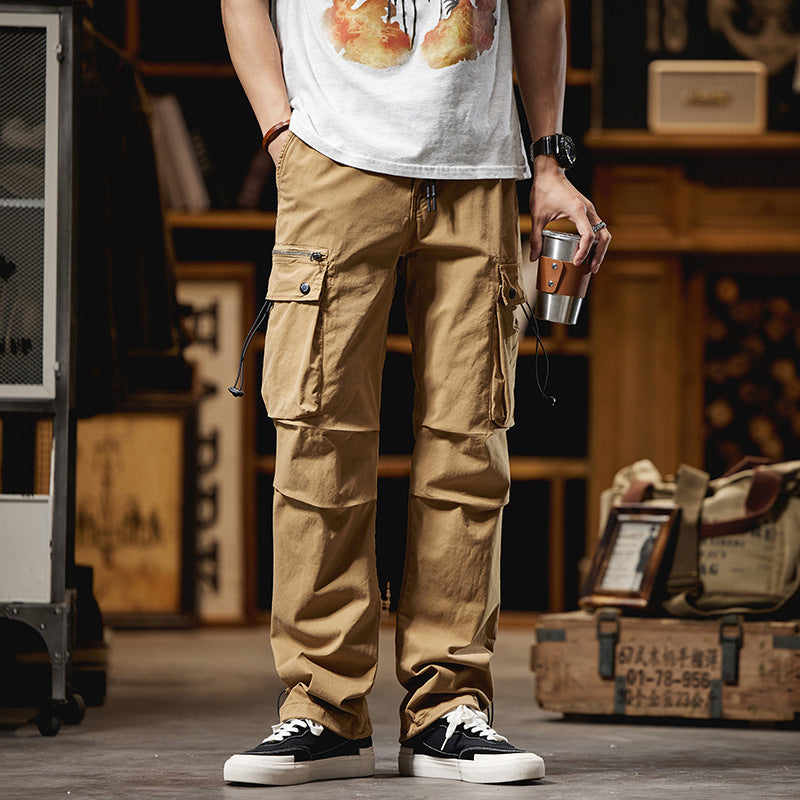 Herren Cargohose im Utility-Look mit Multifunktionstaschen und Kordelzug Drune