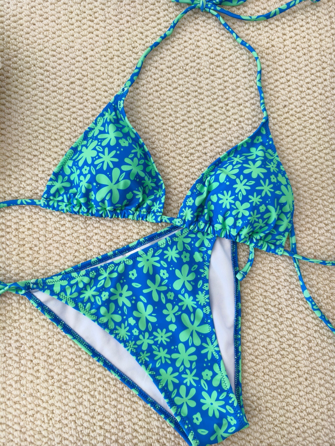 Damen Triangel-Bikini mit floralem Design Drune