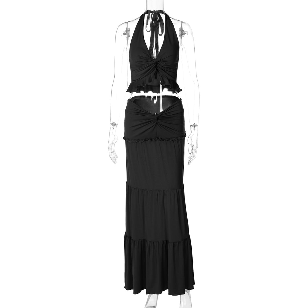 Damen Maxi-Kleid mit offener Rückenpartie und innovativem Wickeldesign Drune