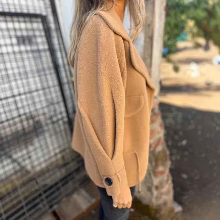 Damen Oversized Nachtjacke aus weichem Wollmix mit praktischen Taschen Drune