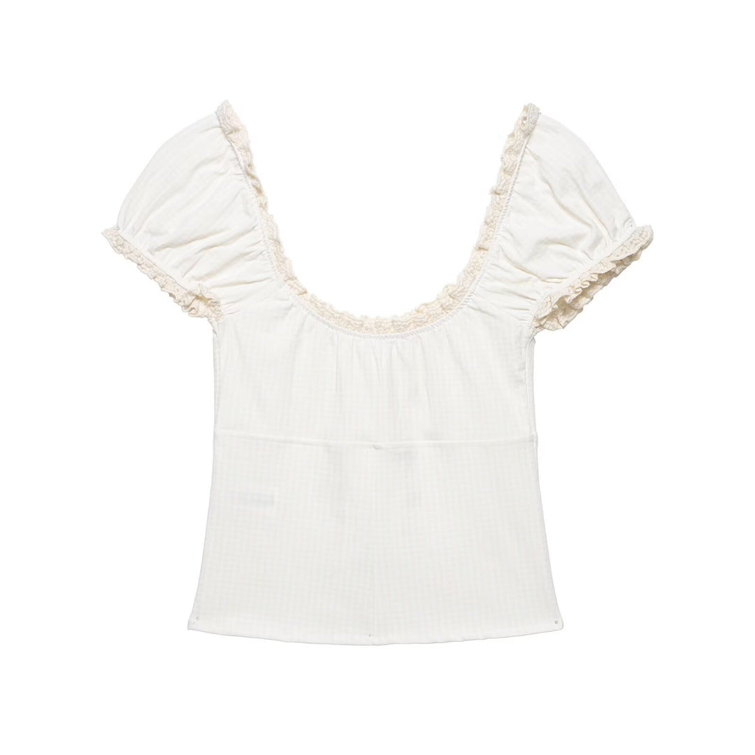 Damen Oberteil mit elegantem Rüschensaum Drune