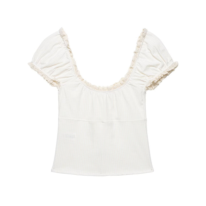 Damen Oberteil mit elegantem Rüschensaum Drune