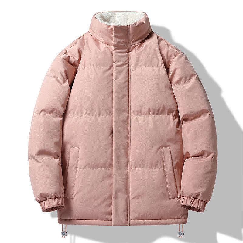 Herren Wattierter Kurzparka mit hohem Stehkragen Teddyfutter elastischen Bündchen und Kordelzug Drune