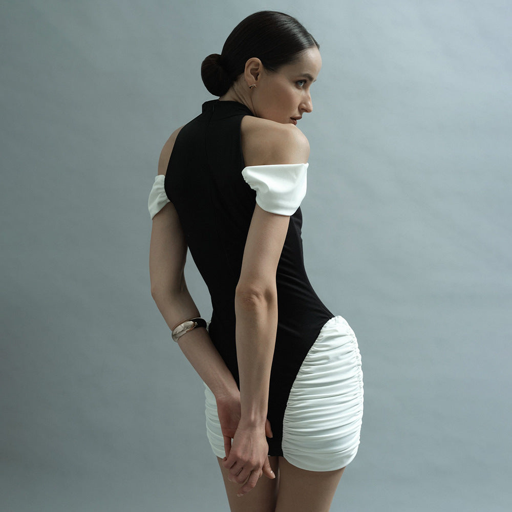 Damen Stilvolles Bodycon-Kleid mit innovativen Rüschendetails Drune