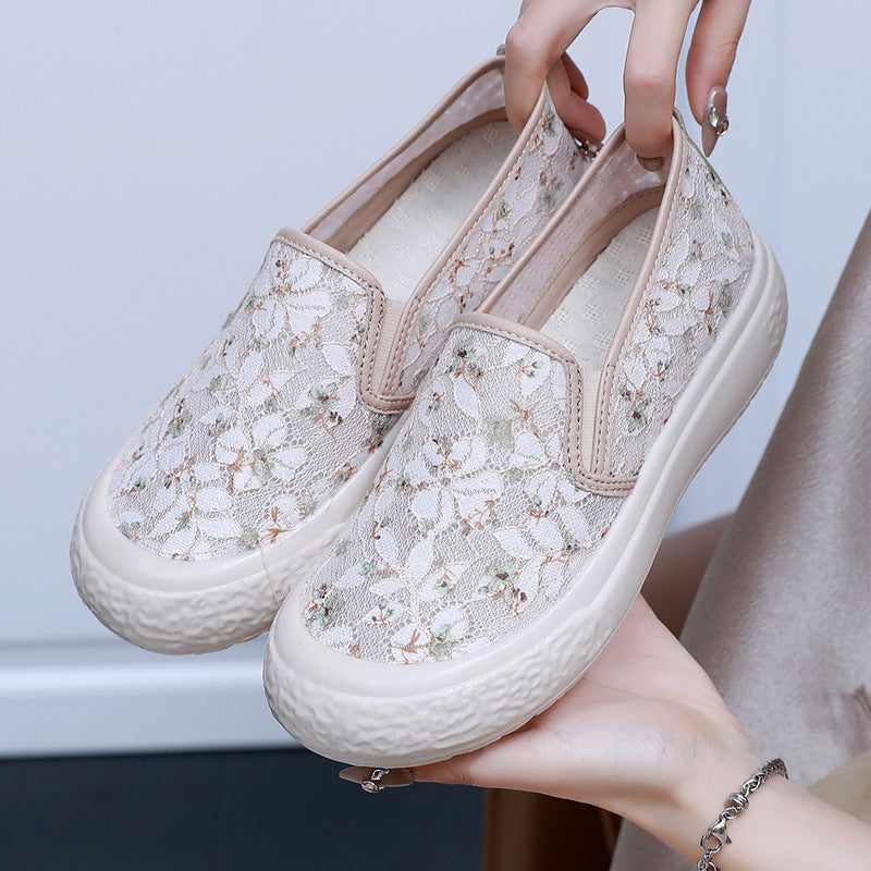 Damen Slip-On Schuhe mit floralem Design Drune