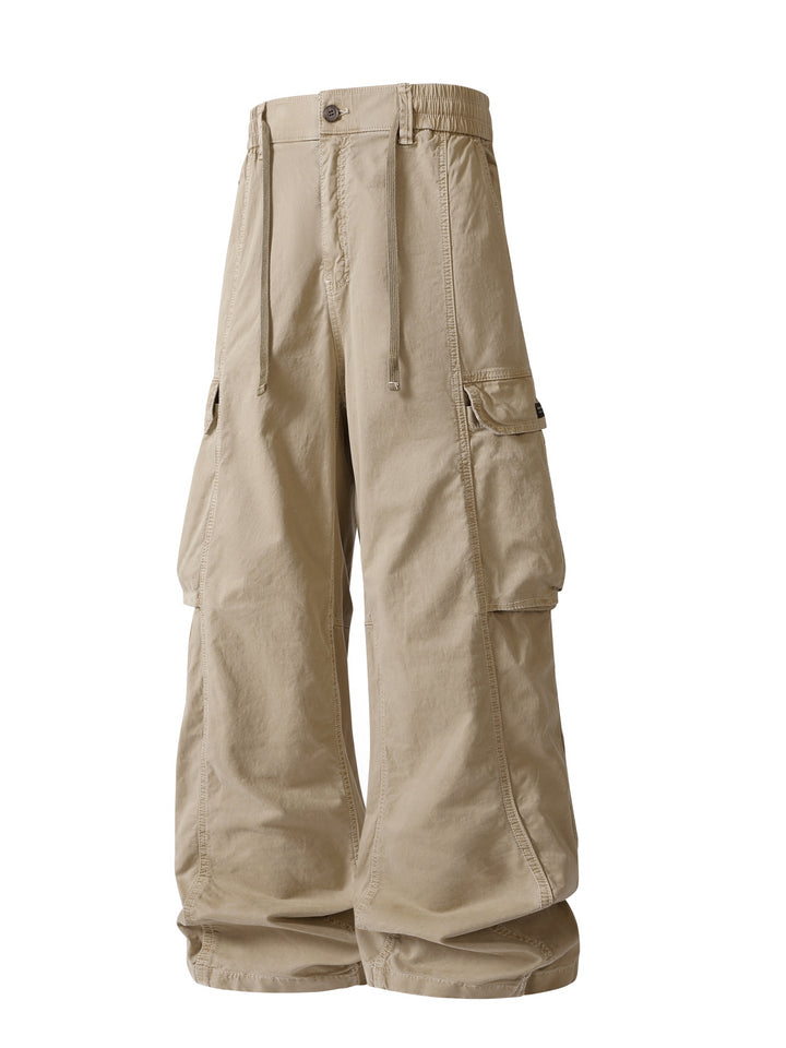 Herren Weite Utility-Cargo-Bermuda mit Elastikbund und Multifachtaschen Drune