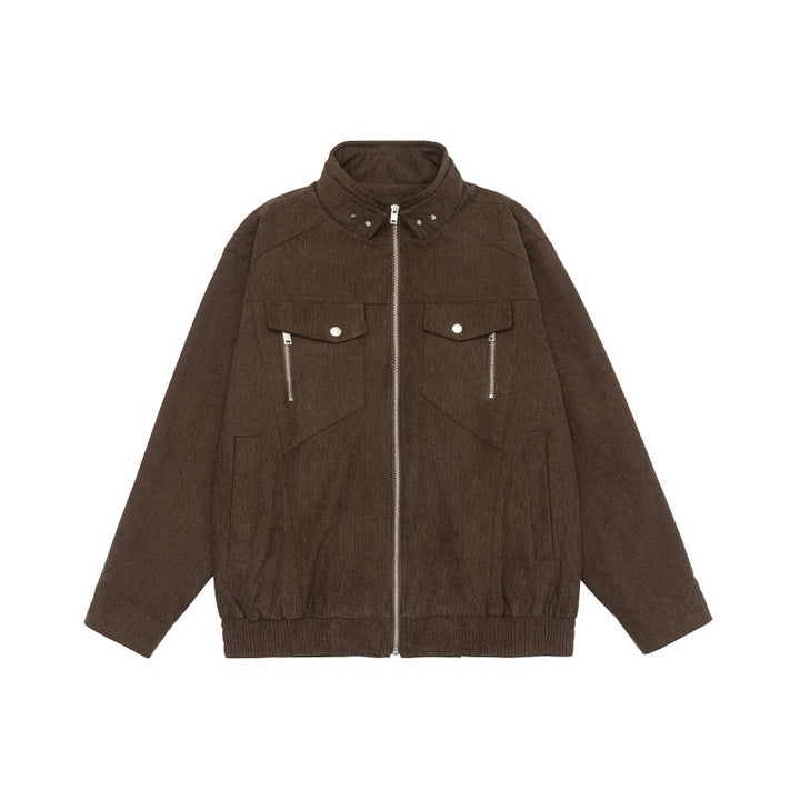 Herren Kurzjacke aus Teddy‑Fleece mit Stehkragen, aufgesetzten Brusttaschen und durchgehendem Reißverschluss Drune