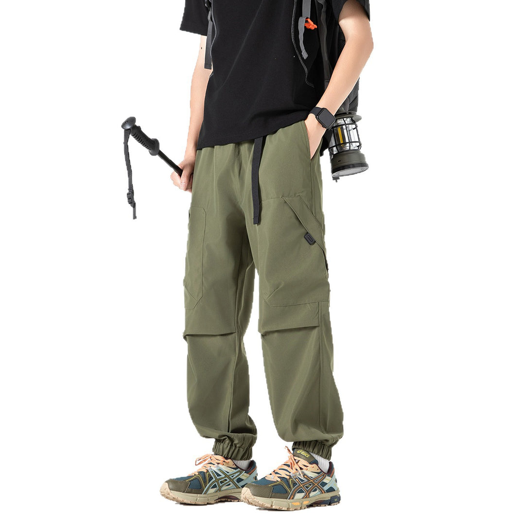Herren Utility-Jogger-Cargohose mit elastischem Tunnelzugbund, großen Klappentaschen und gerippten Bündchen Drune