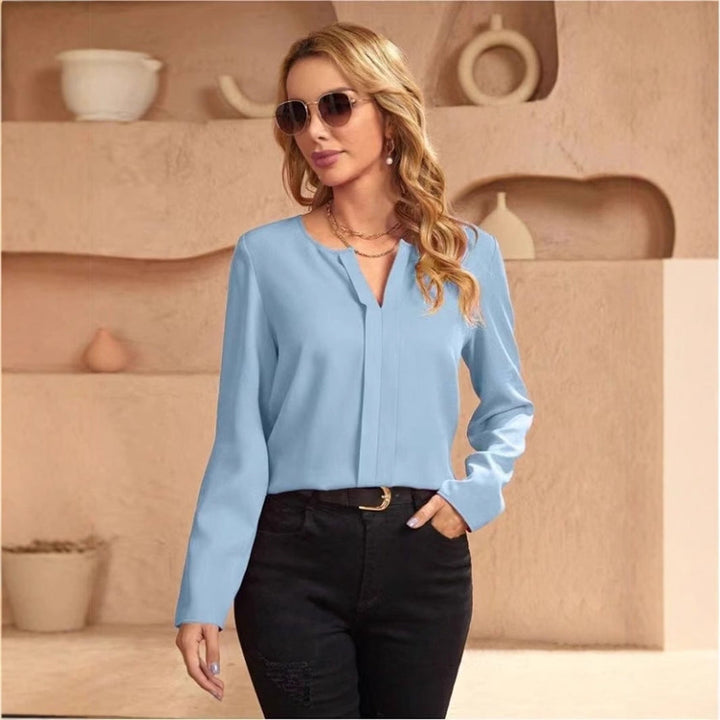 Drune | Damen Satinbluse Imitation Seide Shirt