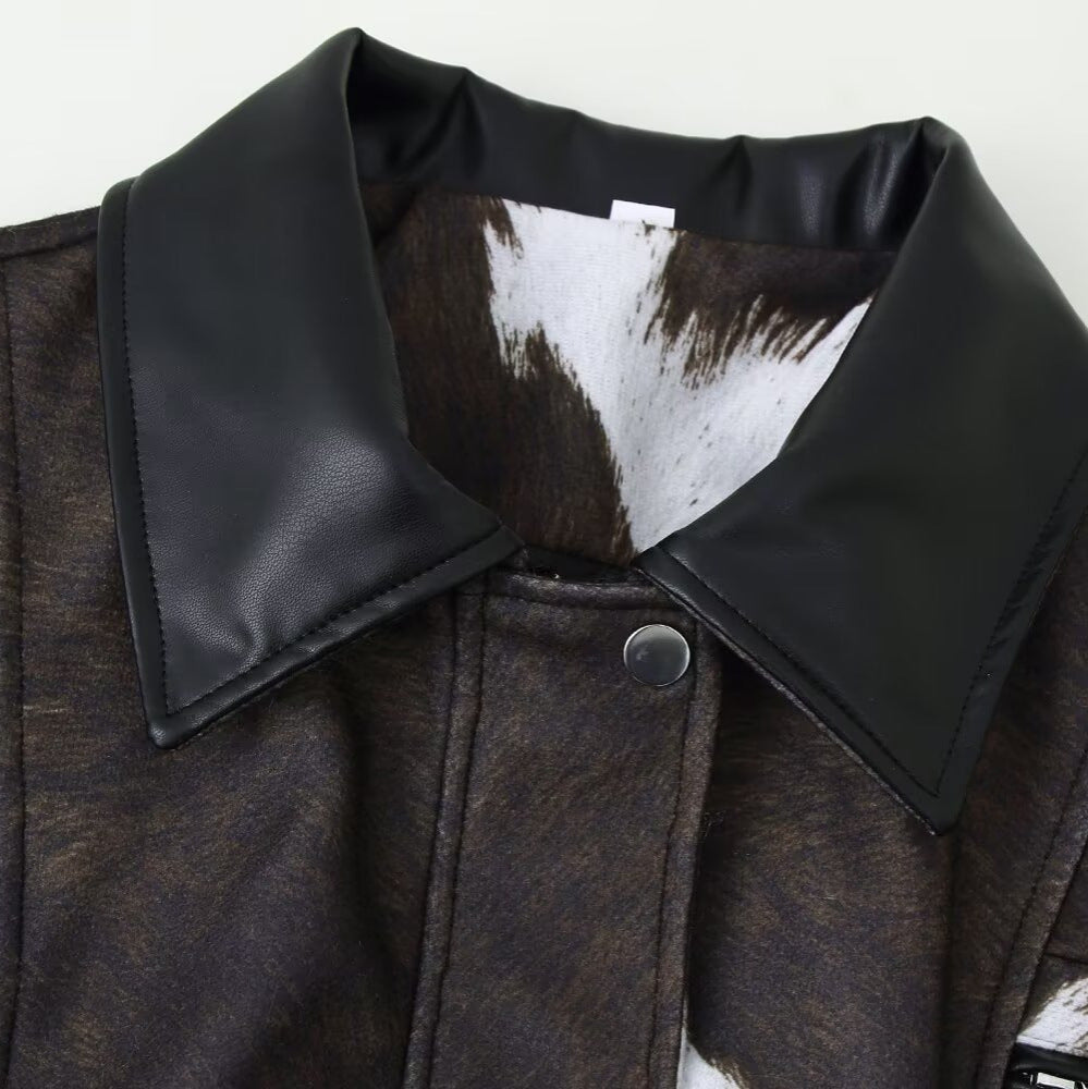 Damen Kunstlederjacke mit exotischem Tierdesign Drune
