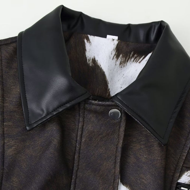 Damen Kunstlederjacke mit exotischem Tierdesign Drune