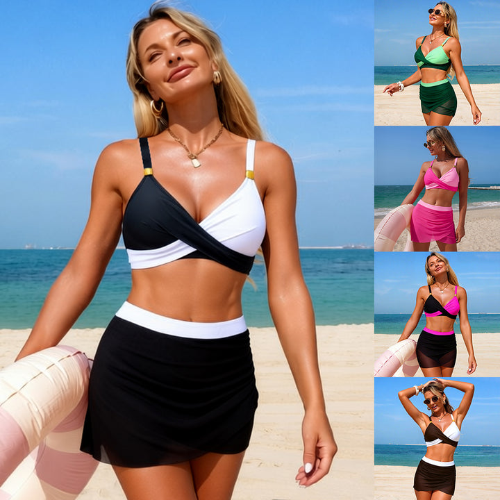 Damen Sportiver Bikini mit Wickelrock Drune