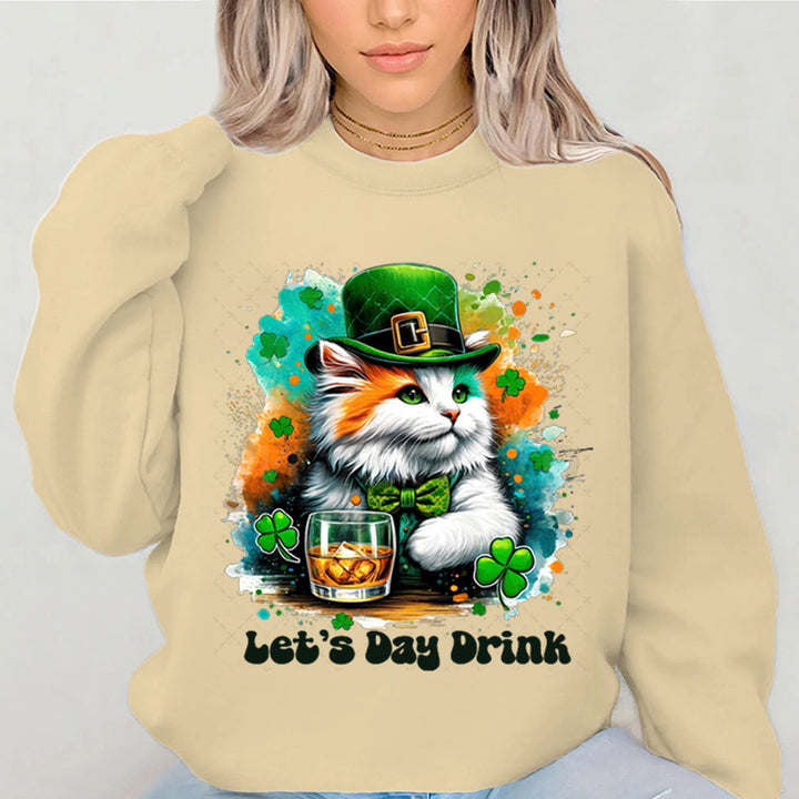 Damen Sweatshirt mit lustigem Katzenmotiv und inspirierendem Schriftzug Drune