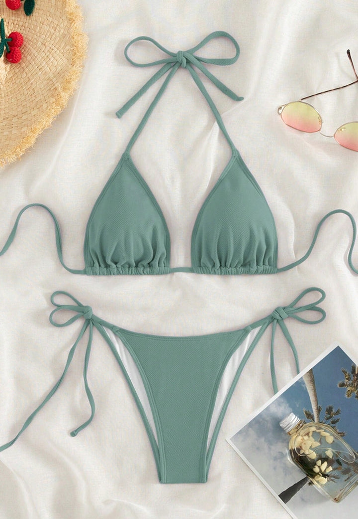 Damen Triangel-Bikini mit verstellbaren Bindebändern Drune