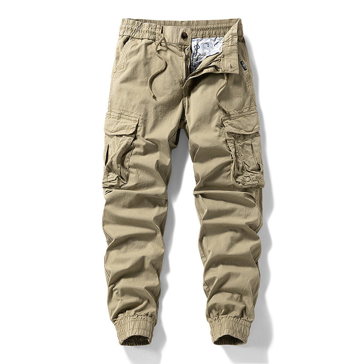 Herren Baumwoll‑Canvas Cargo‑Jogger mit elastischem Bund, Multifachtaschen und gerippten Knöchelabschlüssen Drune