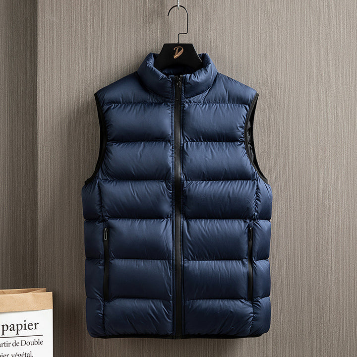 Herren Packbare Daunenimitat‑Steppweste mit hohem Kragen und wasserabweisender Oberfläche Drune