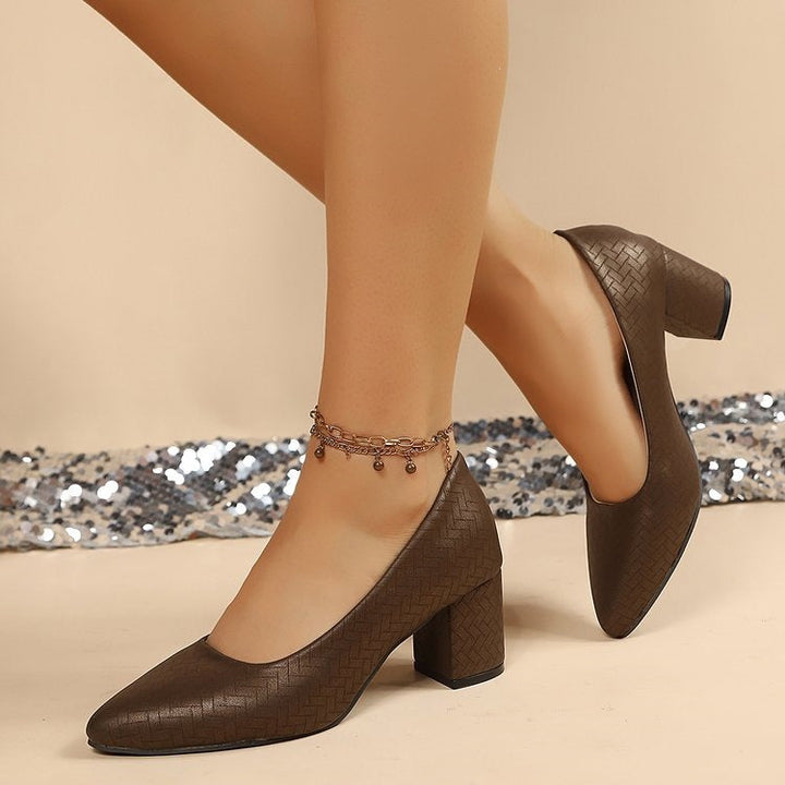 Damen Stilvolle Blockabsatz-Pumps Drune
