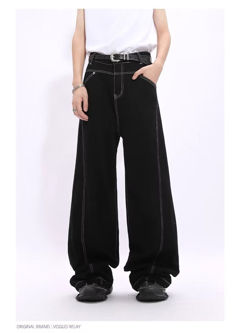 Damen Modische Weite Jeans Drune
