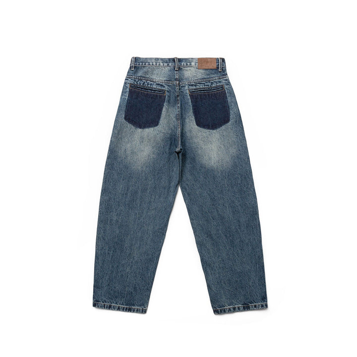 Damen Hochtaillierte Straight-Jeans im Retro-Workwear-Stil mit geradem Bein Drune