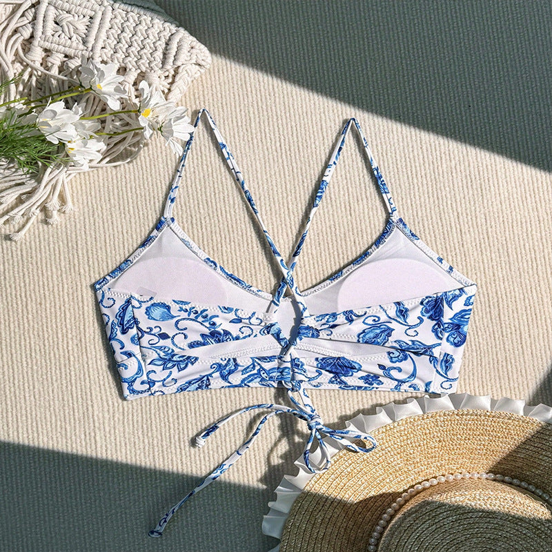 Damen sportliches Bikinioberteil mit verspieltem Blumendesign Drune