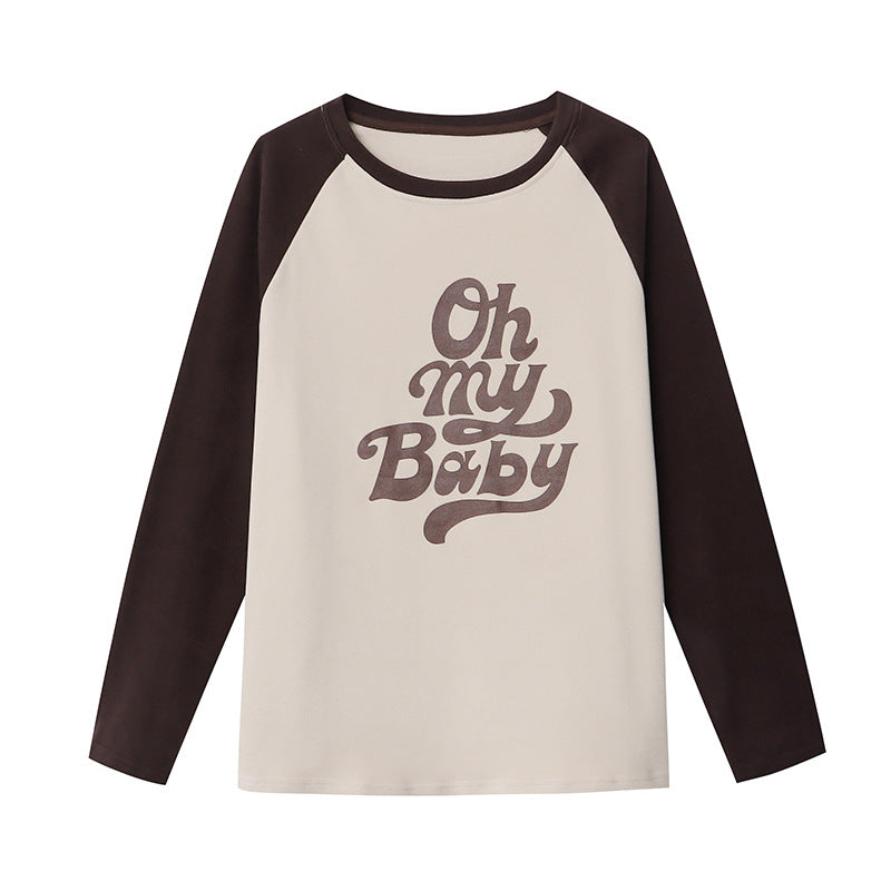 Damen Sweatshirt mit lässigem Schriftzug und langen Ärmeln Drune