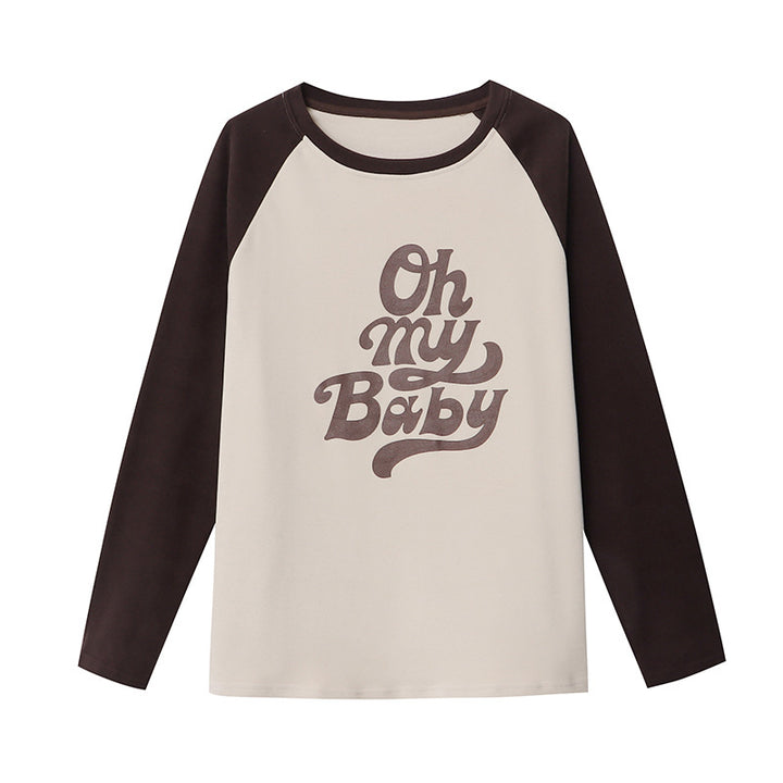 Damen Sweatshirt mit lässigem Schriftzug und langen Ärmeln Drune