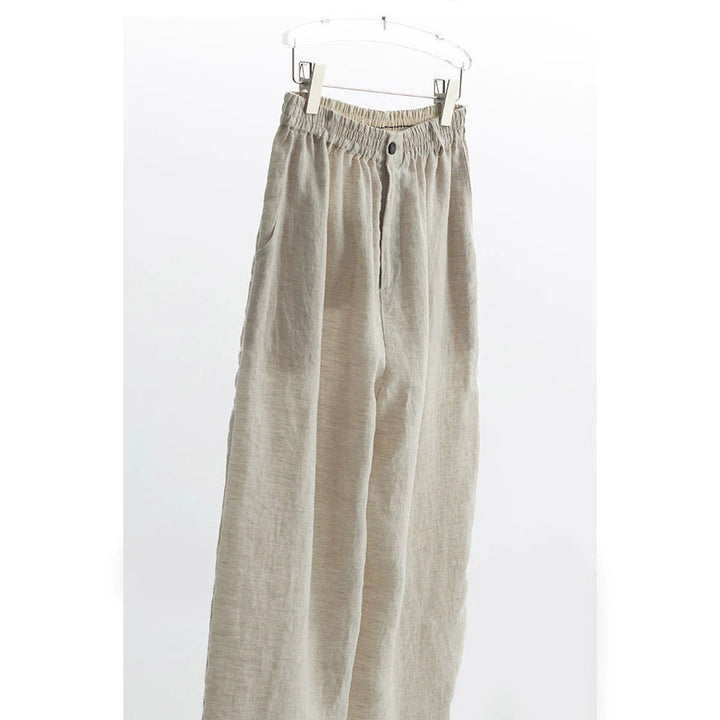 Damen Weit geschnittene Leinenhose Drune