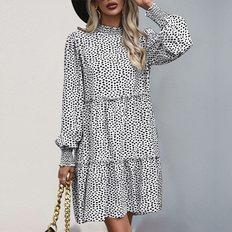 Damen Fließendes Kleid mit Rüschendetails Drune