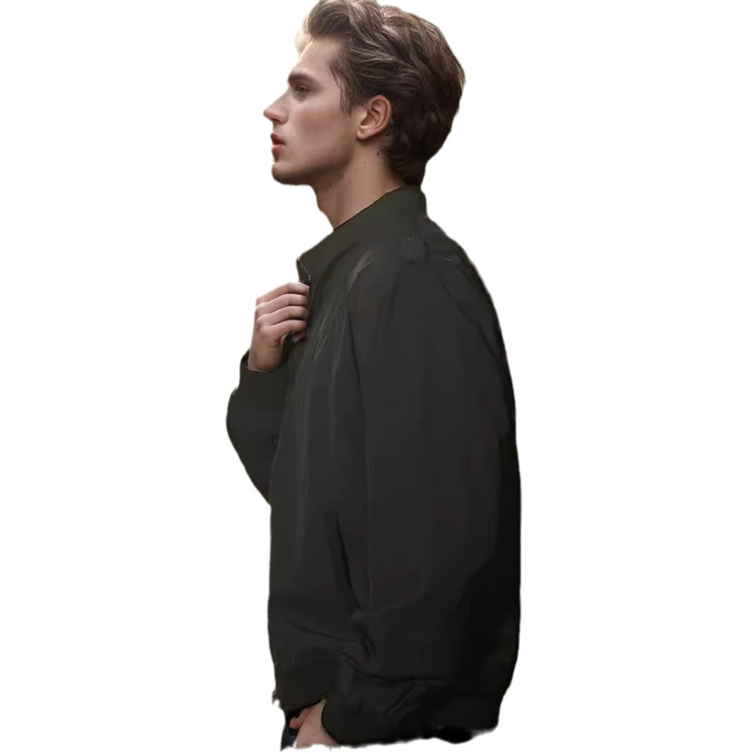 Herren leichte Übergangsjacke mit hochgeschlossenem Kragen und seitlichen Taschen Drune